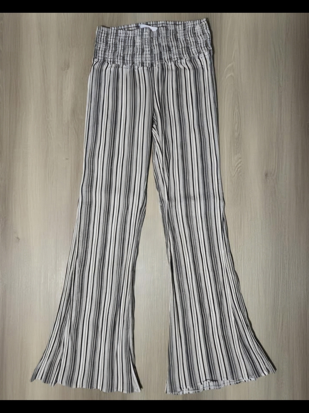 Smocked-Waist Flare Pants